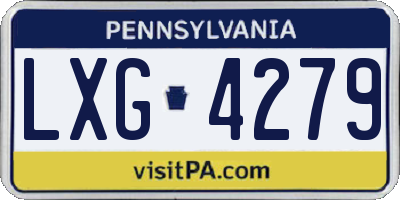 PA license plate LXG4279