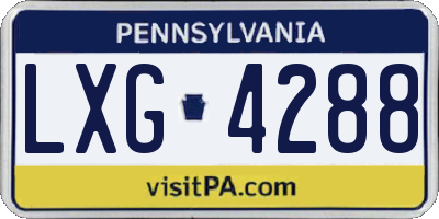 PA license plate LXG4288