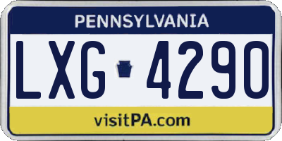 PA license plate LXG4290