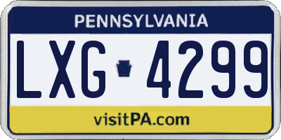 PA license plate LXG4299