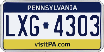 PA license plate LXG4303