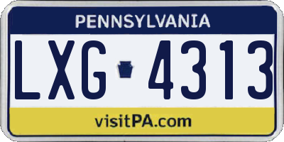 PA license plate LXG4313