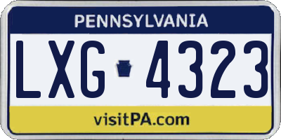 PA license plate LXG4323