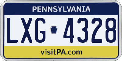 PA license plate LXG4328