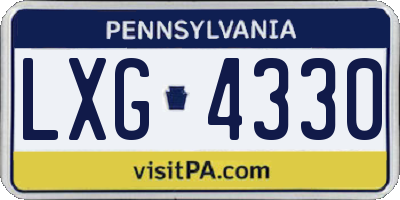 PA license plate LXG4330