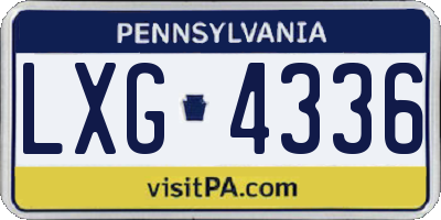 PA license plate LXG4336