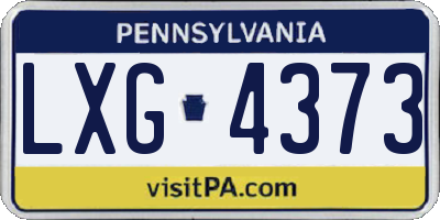 PA license plate LXG4373