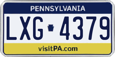 PA license plate LXG4379