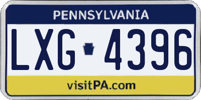 PA license plate LXG4396