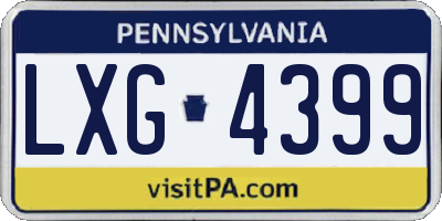 PA license plate LXG4399