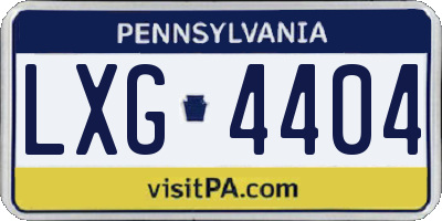 PA license plate LXG4404