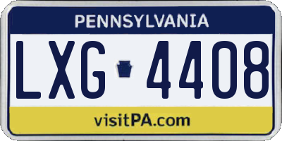 PA license plate LXG4408