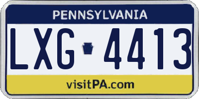 PA license plate LXG4413
