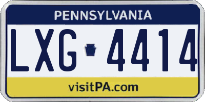 PA license plate LXG4414