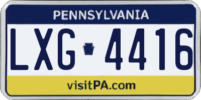 PA license plate LXG4416