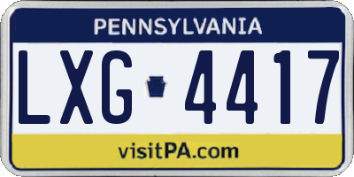 PA license plate LXG4417