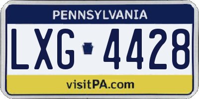 PA license plate LXG4428