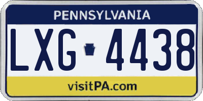 PA license plate LXG4438