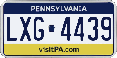 PA license plate LXG4439