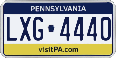 PA license plate LXG4440