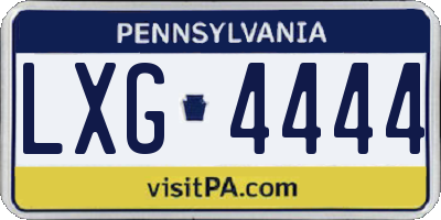 PA license plate LXG4444