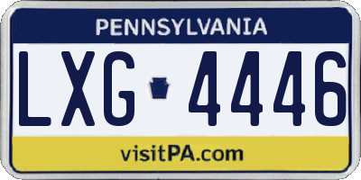 PA license plate LXG4446