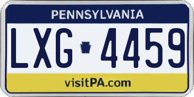 PA license plate LXG4459