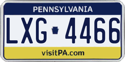 PA license plate LXG4466