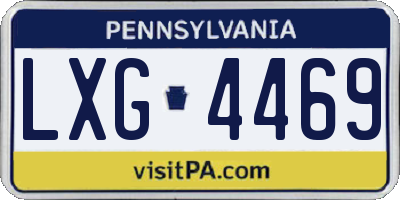 PA license plate LXG4469