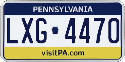 PA license plate LXG4470