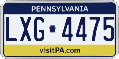 PA license plate LXG4475