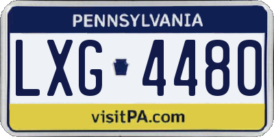 PA license plate LXG4480