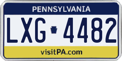 PA license plate LXG4482