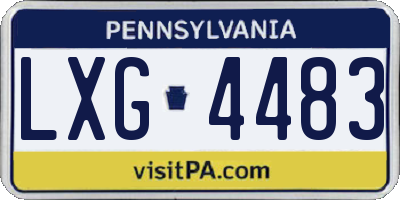 PA license plate LXG4483