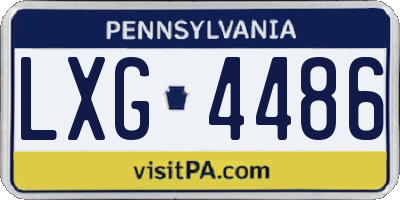 PA license plate LXG4486