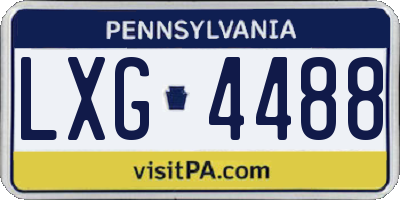 PA license plate LXG4488