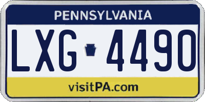 PA license plate LXG4490