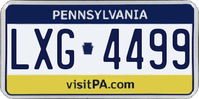 PA license plate LXG4499