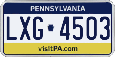 PA license plate LXG4503