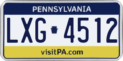 PA license plate LXG4512