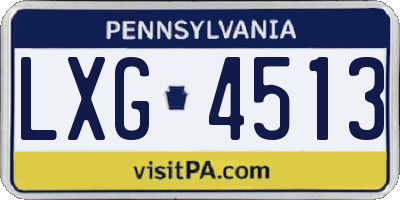 PA license plate LXG4513