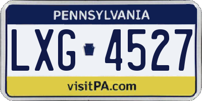 PA license plate LXG4527