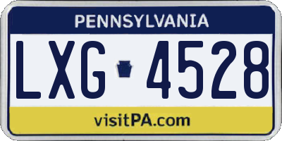 PA license plate LXG4528