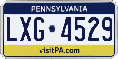 PA license plate LXG4529