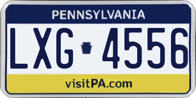 PA license plate LXG4556