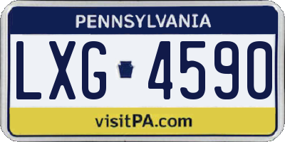 PA license plate LXG4590