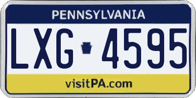 PA license plate LXG4595