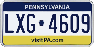 PA license plate LXG4609