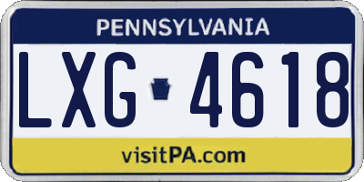 PA license plate LXG4618
