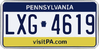 PA license plate LXG4619